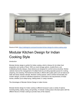 Modular Kitchen Design for Indian Cooking Style