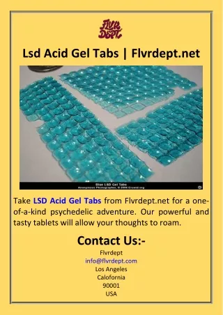 Lsd Acid Gel Tabs  Flvrdept.net