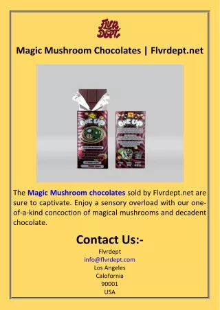 Magic Mushroom Chocolates  Flvrdept.net