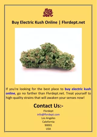 Buy Electric Kush Online  Flvrdept.net