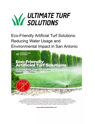 Eco-Friendly Artificial Turf Solutions: Reducing Water Usage and Environmental