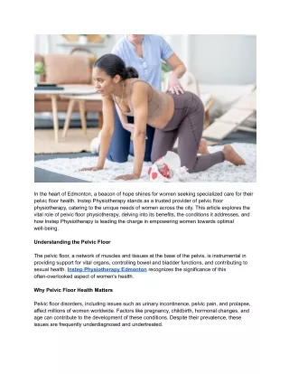 Empowering Women's Wellness into Pelvic floor rehabilitation