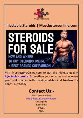 Injectable Steroids  Musclestoreonline.com