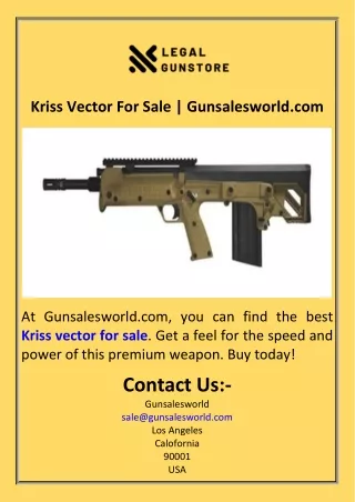 Kriss Vector For Sale  Gunsalesworld.com