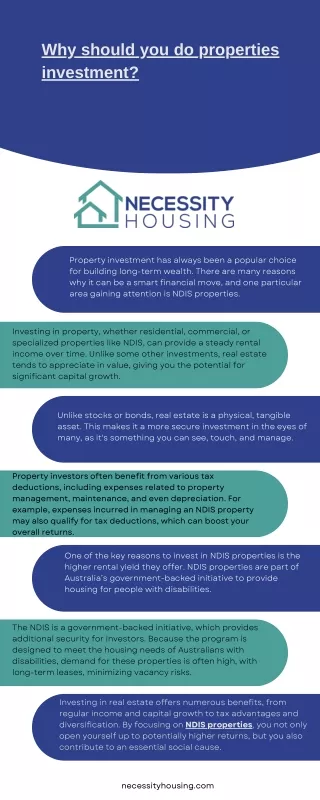 Why should you do properties investment