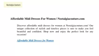 Affordable Midi Dresses For Women Nostalgiacouture.com (1)