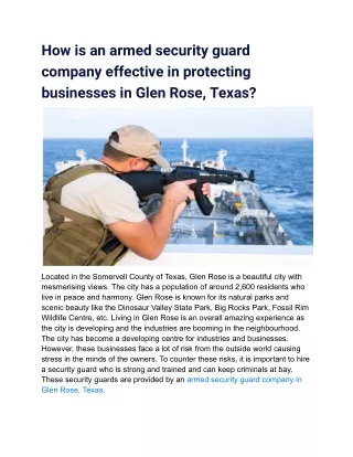 How is an armed security guard company effective in protecting businesses in Glen Rose, Texas