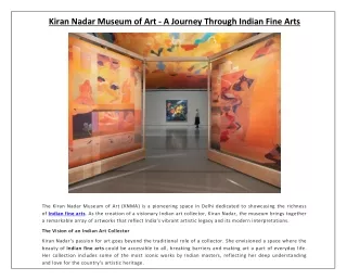 Kiran Nadar Museum of Art - A Journey Through Indian Fine Arts