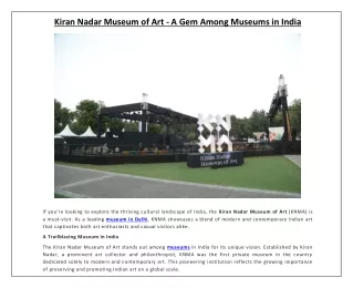 Kiran Nadar Museum of Art - A Gem Among Museums in India