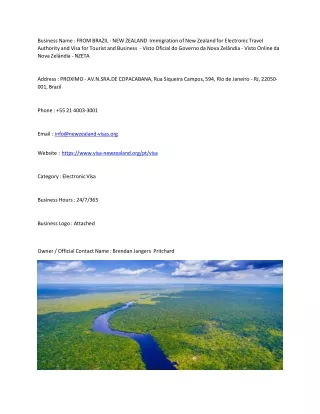 FROM BRAZIL - NEW ZEALAND  Immigration of New Zealand for Electronic Travel Auth