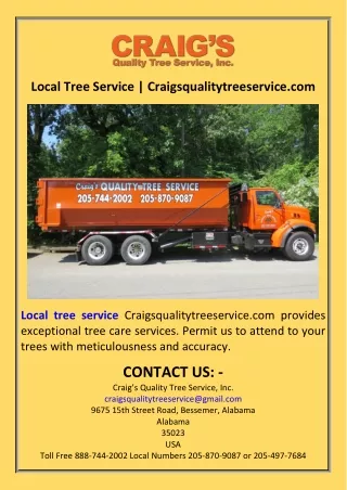 Local Tree Service  Craigsqualitytreeservice.com