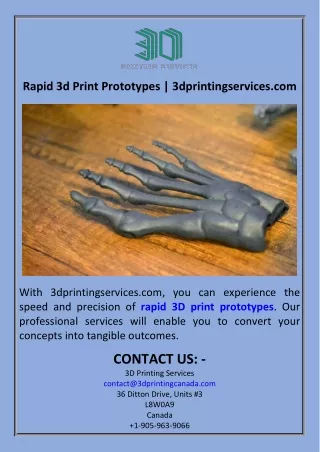 Rapid 3d Print Prototypes  3dprintingservices.com