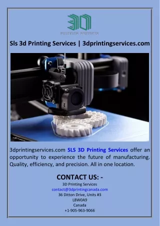 Sls 3d Printing Services  3dprintingservices.com