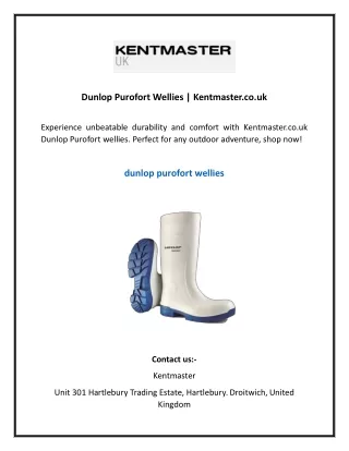 Dunlop Purofort Wellies  Kentmaster.co.uk