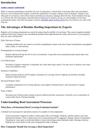 The Benefits of Normal Roof Covering Inspections by Experts