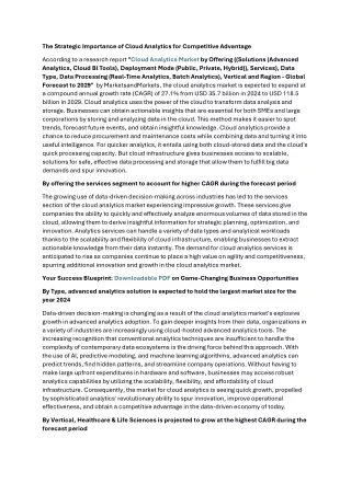 The Strategic Importance of Cloud Analytics for Competitive Advantage