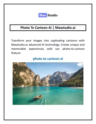 Photo To Cartoon Ai | Maxstudio.ai