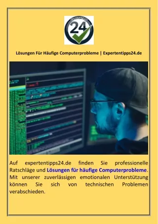 Lösungen Für Häufige Computerprobleme  Expertentipps24.de