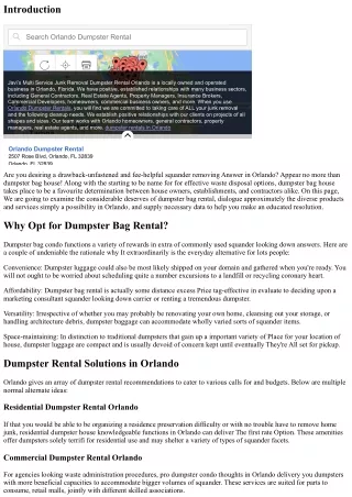Dumpster Bag Rental: Quick and Economical Squander Removal in Orlando