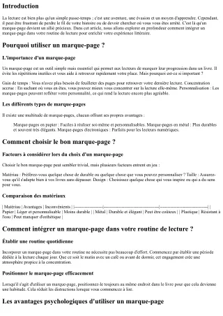 Comment intégrer un marque-page dans votre routine de lecture ?