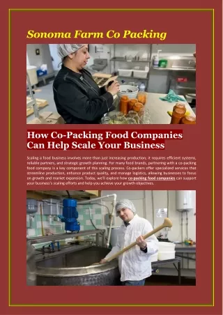 How Co-Packing Food Companies Can Help Scale Your Business