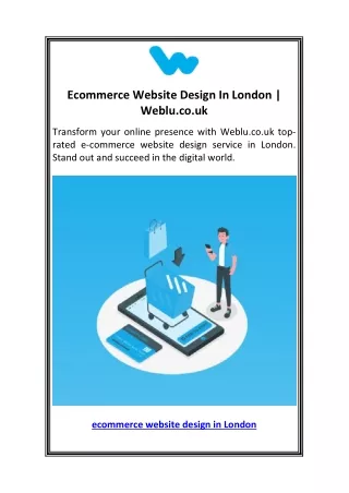 Ecommerce Website Design In London  Weblu.co.uk