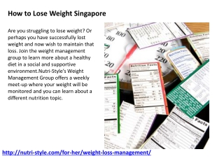 How to lose weight Singapore