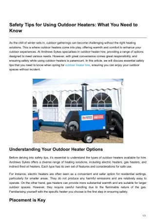 Safety Tips for Using Outdoor Heaters What You Need to Know
