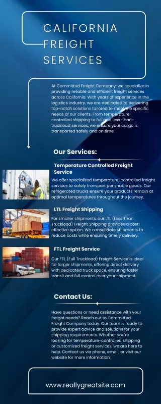 California Freight Services Committed Freight Company