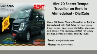 Hire 20 Seater Tempo Traveller on Rent in Ahmedabad - DialCabs