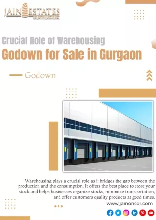 Crucial Role of Warehousing - Godown for Sale in Gurgaon