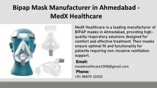 Bipap Mask Manufacturer in Ahmedabad - MedX Healthcare