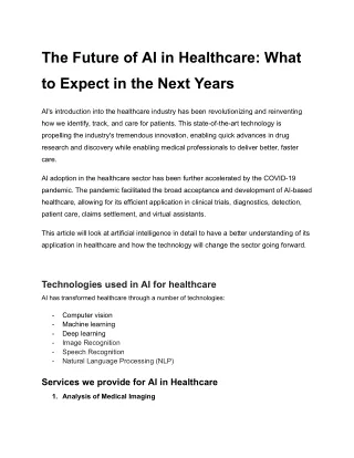 The Future of AI in Healthcare_ What to Expect in the Next Years - BlockchainAppsDeveloper