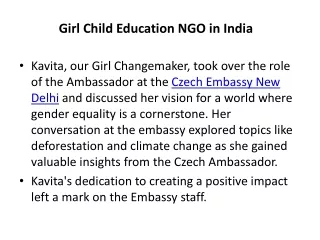 Girl Child Education NGO in India