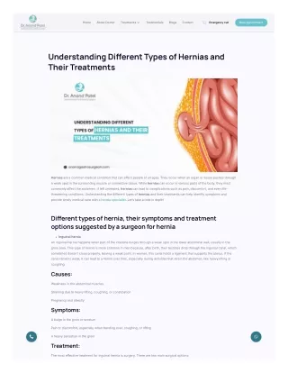 A complete guide to types of hernias and treatments