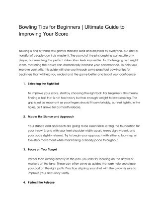 Bowling Tips for Beginners | Ultimate Guide to Improving Your Score