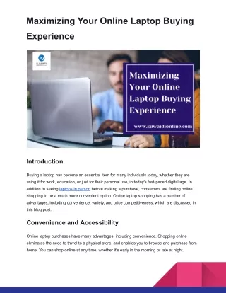 Maximizing Your Online Laptop Buying Experience