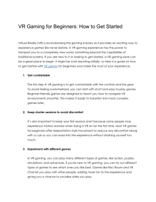 VR Gaming for Beginners: How to Get Started