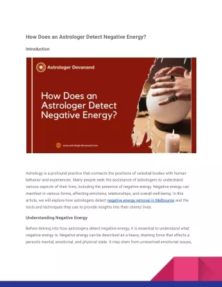 How Does an Astrologer Detect Negative Energy_