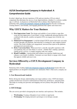 UI/UX Development company in hyderabad
