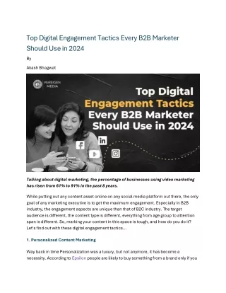 Top Digital Engagement Tactics Every B2B Marketer Should Use in 2024