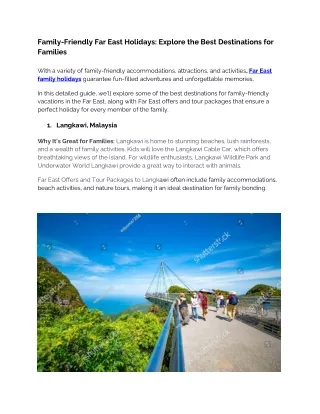 Family-Friendly Far East Holidays Explore the Best Destinations for Families