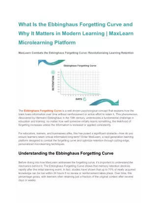 What Is the Ebbinghaus Forgetting Curve and Why It Matters in Modern Learning _ MaxLearn Microlearning Platform