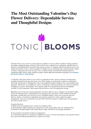 Valentine's Day flowers delivery | Tonic Blooms