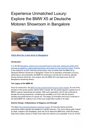 Experience Unmatched Luxury_ Explore the BMW X5 at Deutsche Motoren Showroom in Bangalore