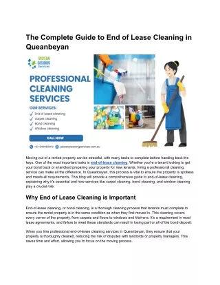 The Complete Guide to End of Lease Cleaning in Canberra