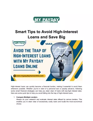 Avoid High-Interest Loans with My Payday Loans Online