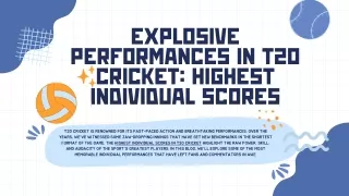 Explosive Performances in T20 Cricket Highest Individual Scores