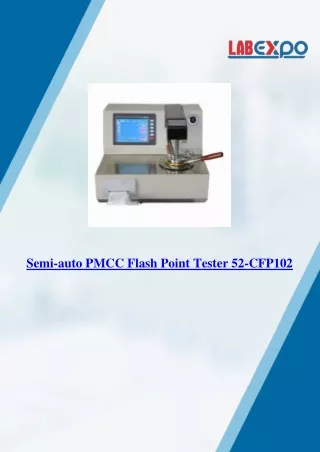 Semi-auto PMCC Flash Point Tester 52-CFP102