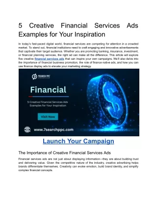 5 Creative Financial Services Ads Examples for Your Inspiration